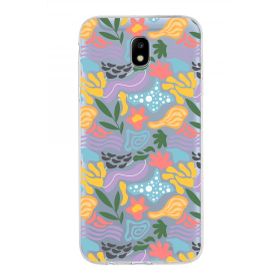 Printify Samsung Galaxy J5 Pro İle Uyumlu 1 mm Kapak Memphis Desen Tasarımlı Şeffaf Silikon Cep Telefonu Kılıf