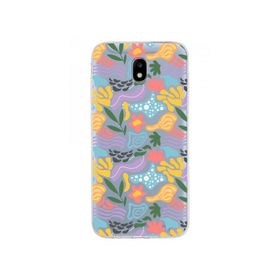 Printify Samsung Galaxy J5 Pro İle Uyumlu 1 mm Kapak Memphis Desen Tasarımlı Şeffaf Silikon Cep Telefonu Kılıf