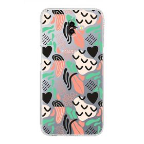 Printify Samsung Galaxy J6 İle Uyumlu 1 mm Kapak Memphis Desen Tasarımlı Şeffaf Silikon Cep Telefonu Kılıf