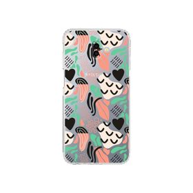 Printify Samsung Galaxy J6 İle Uyumlu 1 mm Kapak Memphis Desen Tasarımlı Şeffaf Silikon Cep Telefonu Kılıf