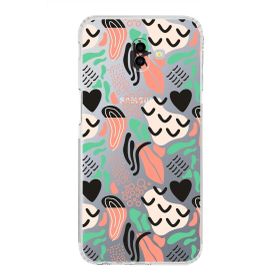 Printify Samsung Galaxy J6 Plus İle Uyumlu 1 mm Kapak Memphis Desen Tasarımlı Şeffaf Silikon Cep Telefonu Kılıf