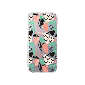 Printify Samsung Galaxy J6 Plus Uyumlu Kamera Korumalı Kapak Memphis Desen Tasarımlı Şeffaf Cep Telefonu Kılıf