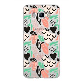 Printify Samsung Galaxy J7 2016 İle Uyumlu 1 mm Kapak Memphis Desen Tasarımlı Şeffaf Silikon Cep Telefonu Kılıf