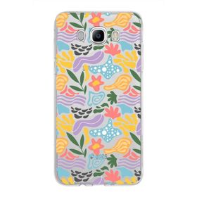 Printify Samsung Galaxy J7 2016 İle Uyumlu 1 mm Kapak Memphis Desen Tasarımlı Şeffaf Silikon Cep Telefonu Kılıf