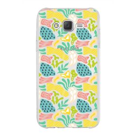 Printify Samsung Galaxy J7 2016 İle Uyumlu 1 mm Kapak Memphis Desen Tasarımlı Şeffaf Silikon Cep Telefonu Kılıf
