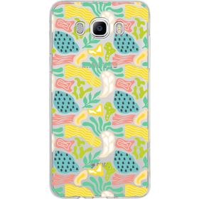 Printify Samsung Galaxy J7 2016 İle Uyumlu 1 mm Kapak Memphis Desen Tasarımlı Şeffaf Silikon Cep Telefonu Kılıf