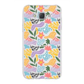 Printify Samsung Galaxy J7 Core İle Uyumlu 1 mm Kapak Memphis Desen Tasarımlı Şeffaf Silikon Cep Telefonu Kılıf