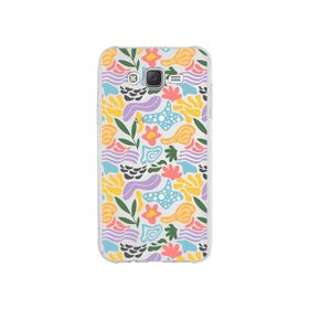 Printify Samsung Galaxy J7 Core İle Uyumlu 1 mm Kapak Memphis Desen Tasarımlı Şeffaf Silikon Cep Telefonu Kılıf