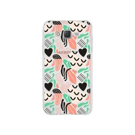 Printify Samsung Galaxy J7 Core İle Uyumlu 1 mm Kapak Memphis Desen Tasarımlı Şeffaf Silikon Cep Telefonu Kılıf