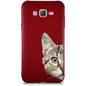 Printify Samsung Galaxy J7 Core Soft Premier Kapak Catface Tasarımlı Silikon Cep Telefonu Kılıf
