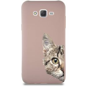 Printify Samsung Galaxy J7 Core Soft Premier Kapak Catface Tasarımlı Silikon Cep Telefonu Kılıf