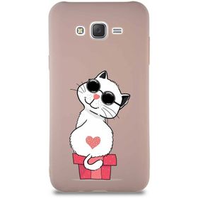 Printify Samsung Galaxy J7 Core Soft Premier Kapak Coolcat Tasarımlı Silikon Cep Telefonu Kılıf