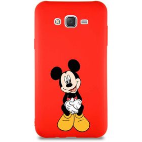 Printify Samsung Galaxy J7 Core Soft Premier Kapak Mickey Mouse-A Tasarımlı Silikon Cep Telefonu Kılıfı