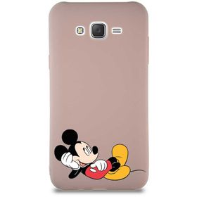 Printify Samsung Galaxy J7 Core Soft Premier Kapak Mickey Mouse-F Tasarımlı Silikon Cep Telefonu Kılıfı