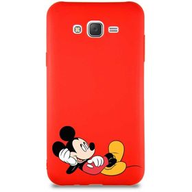 Printify Samsung Galaxy J7 Core Soft Premier Kapak Mickey Mouse-F Tasarımlı Silikon Cep Telefonu Kılıfı