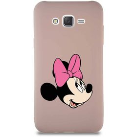 Printify Samsung Galaxy J7 Core Soft Premier Kapak Minnie Mouse-A Tasarımlı Silikon Cep Telefonu Kılıfı
