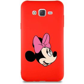Printify Samsung Galaxy J7 Core Soft Premier Kapak Minnie Mouse-A Tasarımlı Silikon Cep Telefonu Kılıfı