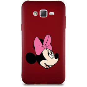 Printify Samsung Galaxy J7 Core Soft Premier Kapak Minnie Mouse-A Tasarımlı Silikon Cep Telefonu Kılıfı