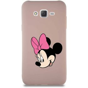 Printify Samsung Galaxy J7 Core Soft Premier Kapak Minnie Mouse-B Tasarımlı Silikon Cep Telefonu Kılıfı