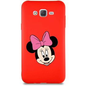Printify Samsung Galaxy J7 Core Soft Premier Kapak Minnie Mouse-C Tasarımlı Silikon Cep Telefonu Kılıfı