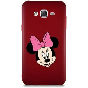 Printify Samsung Galaxy J7 Core Soft Premier Kapak Minnie Mouse-C Tasarımlı Silikon Cep Telefonu Kılıfı