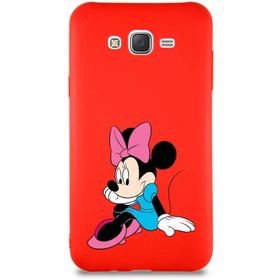 Printify Samsung Galaxy J7 Core Soft Premier Kapak Minnie Mouse-E Tasarımlı Silikon Cep Telefonu Kılıfı