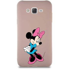 Printify Samsung Galaxy J7 Core Soft Premier Kapak Minnie Mouse-F Tasarımlı Silikon Cep Telefonu Kılıfı
