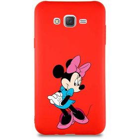 Printify Samsung Galaxy J7 Core Soft Premier Kapak Minnie Mouse-F Tasarımlı Silikon Cep Telefonu Kılıfı