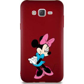 Printify Samsung Galaxy J7 Core Soft Premier Kapak Minnie Mouse-F Tasarımlı Silikon Cep Telefonu Kılıfı