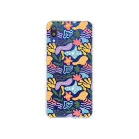Printify Samsung Galaxy J8 İle Uyumlu 1mm Kapak Memphis Desen Tasarımlı Şeffaf Silikon Cep Telefonu Kılıfı