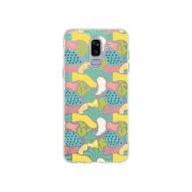 Printify Samsung Galaxy J8 İle Uyumlu 1mm Kapak Memphis Desen Tasarımlı Şeffaf Silikon Cep Telefonu Kılıfı