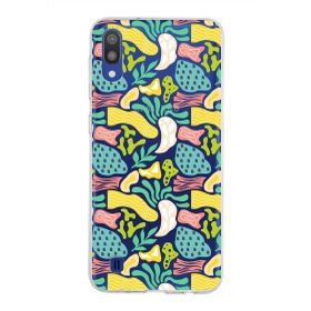 Printify Samsung Galaxy M10 İle Uyumlu 1mm Kapak Memphis Desen Tasarımlı Şeffaf Silikon Cep Telefonu Kılıfı