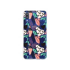 Printify Samsung Galaxy M10 İle Uyumlu 1mm Kapak Memphis Desen Tasarımlı Şeffaf Silikon Cep Telefonu Kılıfı