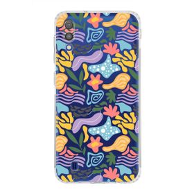 Printify Samsung Galaxy M10 Uyumlu Kamera Korumalı Kapak Memphis Desen Tasarımlı Şeffaf Cep Telefonu Kılıfı