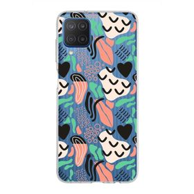 Printify Samsung Galaxy M11 İle Uyumlu 1mm Kapak Memphis Desen Tasarımlı Şeffaf Silikon Cep Telefonu Kılıfı