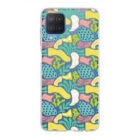 Printify Samsung Galaxy M12 İle Uyumlu 1mm Kapak Memphis Desen Tasarımlı Şeffaf Silikon Cep Telefonu Kılıfı
