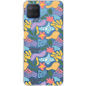 Printify Samsung Galaxy M12 İle Uyumlu 1mm Kapak Memphis Desen Tasarımlı Şeffaf Silikon Cep Telefonu Kılıfı