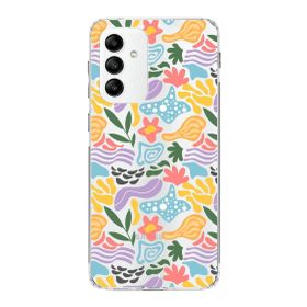 Printify Samsung Galaxy M13 İle Uyumlu 1mm Kapak Memphis Desen Tasarımlı Şeffaf Silikon Cep Telefonu Kılıfı