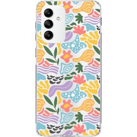Printify Samsung Galaxy M13 İle Uyumlu 1mm Kapak Memphis Desen Tasarımlı Şeffaf Silikon Cep Telefonu Kılıfı