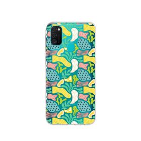 Printify Samsung Galaxy M21 İle Uyumlu 1mm Kapak Memphis Desen Tasarımlı Şeffaf Silikon Cep Telefonu Kılıfı