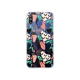 Printify Samsung Galaxy M30 İle Uyumlu 1mm Kapak Memphis Desen Tasarımlı Şeffaf Silikon Cep Telefonu Kılıfı