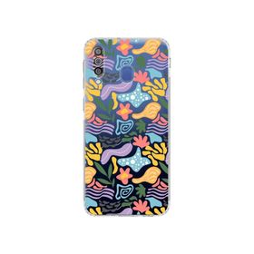 Printify Samsung Galaxy M30 Uyumlu Kamera Korumalı Kapak Memphis Desen Tasarımlı Şeffaf Cep Telefonu Kılıfı