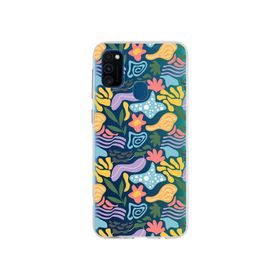 Printify Samsung Galaxy M30s İle Uyumlu 1mm Kapak Memphis Desen Tasarımlı Şeffaf Silikon Cep Telefonu Kılıfı