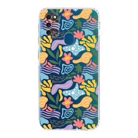 Printify Samsung Galaxy M30s Uyumlu Kamera Korumalı Kapak Memphis Desen Tasarımlı Şeffaf Cep Telefonu Kılıfı