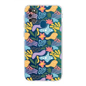 Printify Samsung Galaxy M30s Uyumlu Kamera Korumalı Kapak Memphis Desen Tasarımlı Şeffaf Cep Telefonu Kılıfı