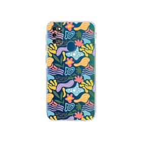 Printify Samsung Galaxy M30s Uyumlu Kamera Korumalı Kapak Memphis Desen Tasarımlı Şeffaf Cep Telefonu Kılıfı