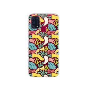 Printify Samsung Galaxy M31 İle Uyumlu 1mm Kapak Memphis Desen Tasarımlı Şeffaf Silikon Cep Telefonu Kılıfı