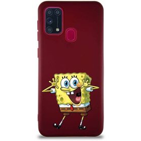 Printify Samsung Galaxy M31 Soft Premier Kapak Sünger Bob Tasarımlı Silikon Cep Telefonu Kılıfı