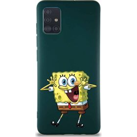 Printify Samsung Galaxy M31s Soft Premier Kapak Sünger Bob Tasarımlı Silikon Cep Telefonu Kılıfı