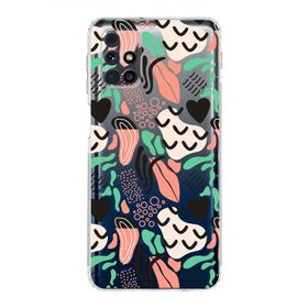 Printify Samsung Galaxy M31s Uyumlu Kamera Korumalı Kapak Memphis Desen Tasarımlı Şeffaf Cep Telefonu Kılıfı